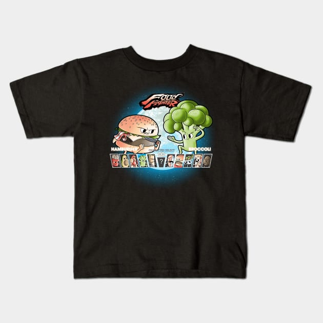 Food fighter Kids T-Shirt by Cromanart